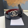 CC 26S BELT 30 MM IN BLACK CALFSKIN RUTHENIUM-TONE METAL 658698