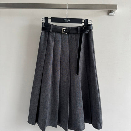 PRADA 26S PLEATED MIDI SKIRT 648