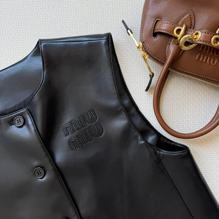 MIUMIU LEATHER VEST STYLE 726