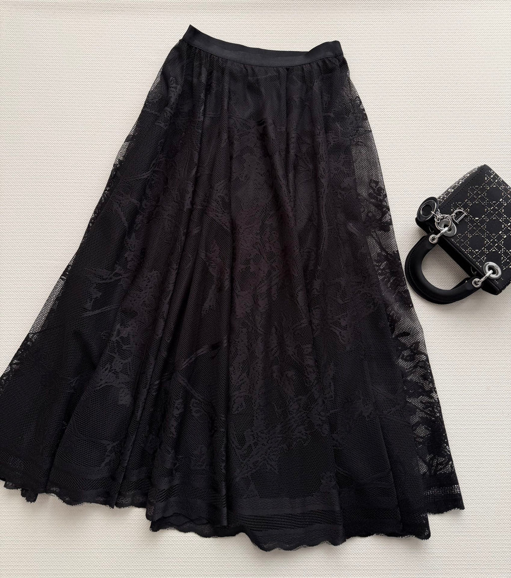 DIOR 26S LACE MESH SKIRT 1095