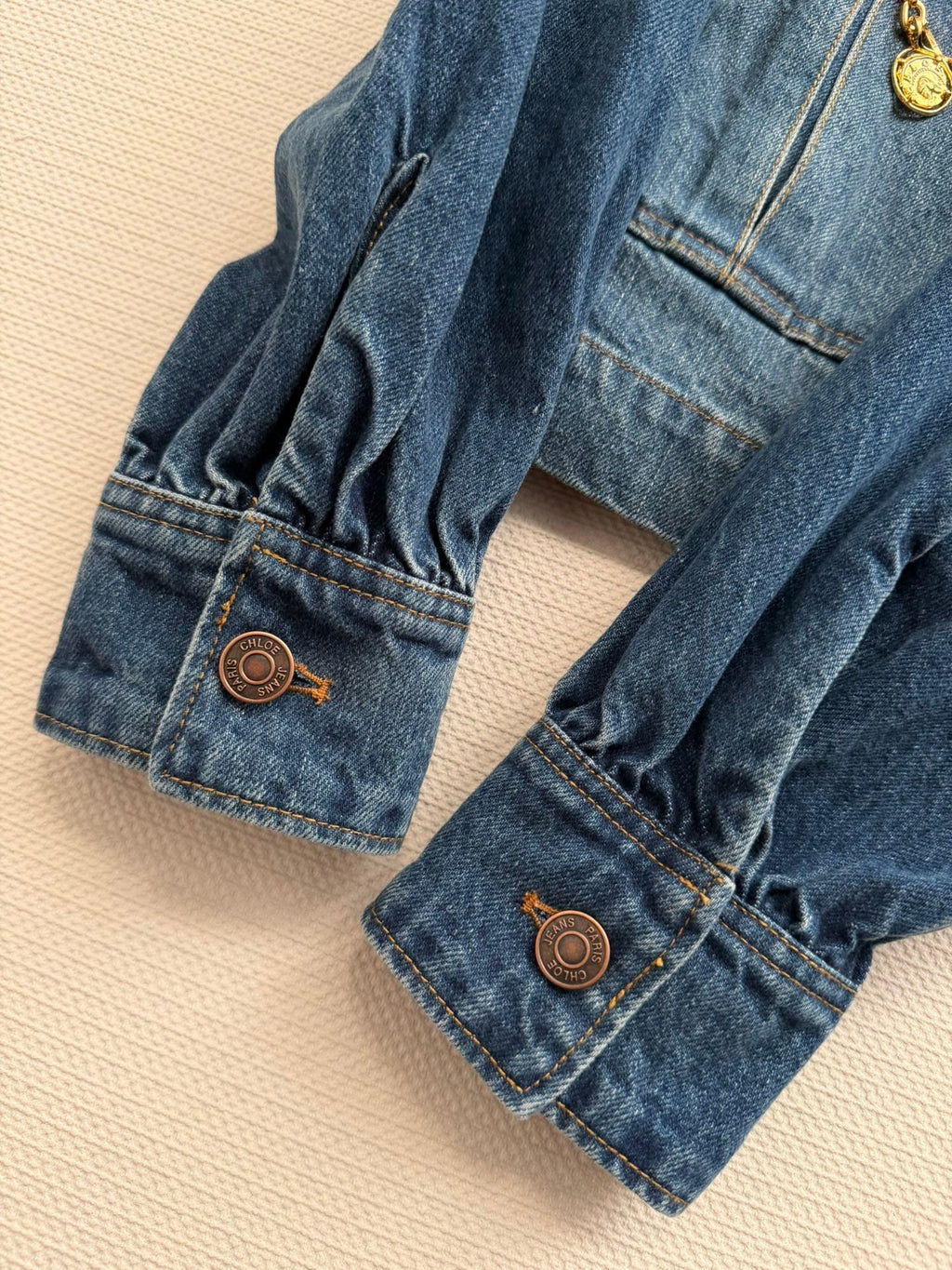 CHLOE JACKET PUFFED SLEEVES IN DENIM