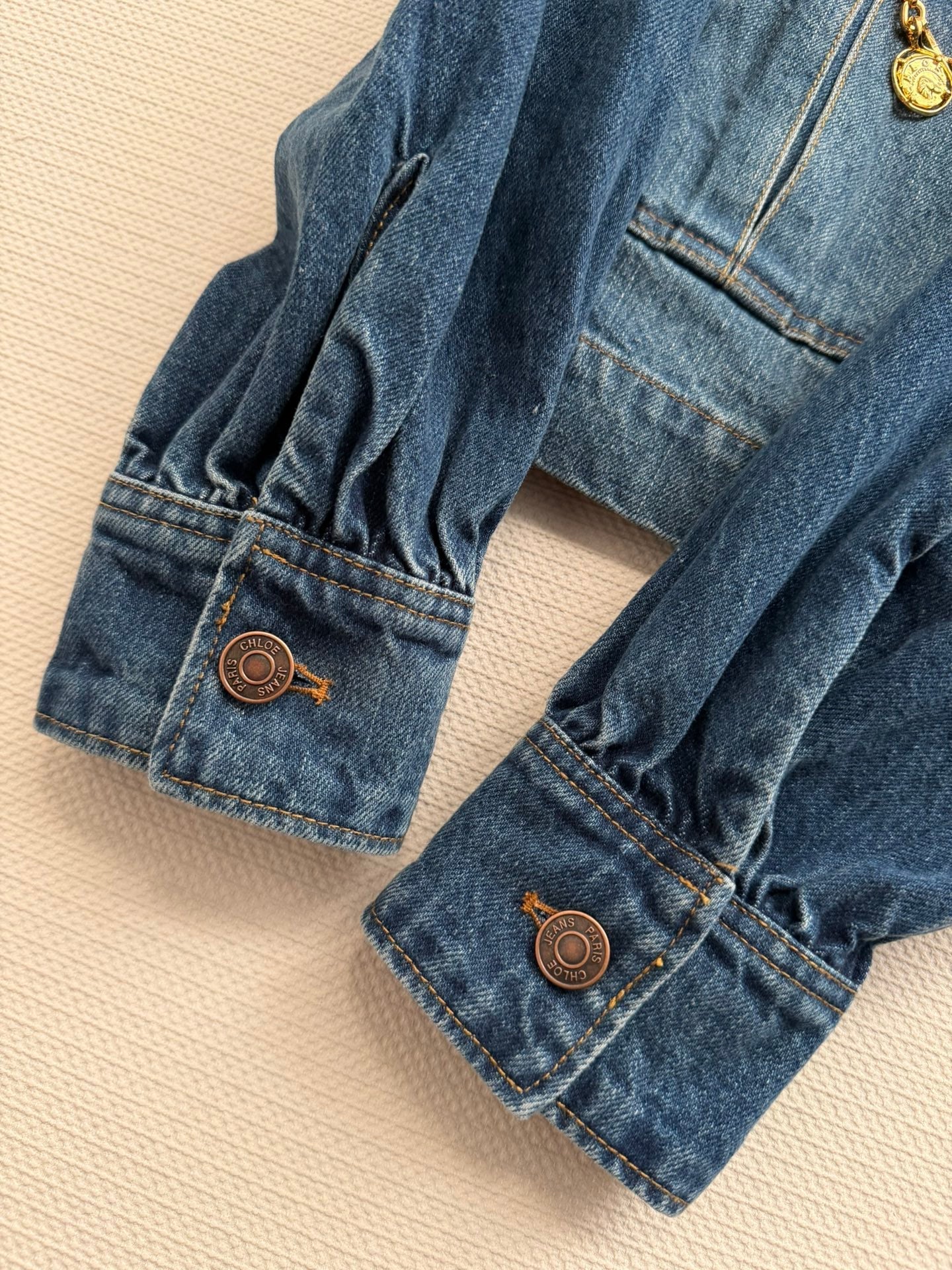 CHLOE JACKET PUFFED SLEEVES IN DENIM