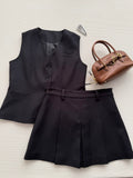 MIUMIU 26S SET VEST AND PLEATED SKIRT 867