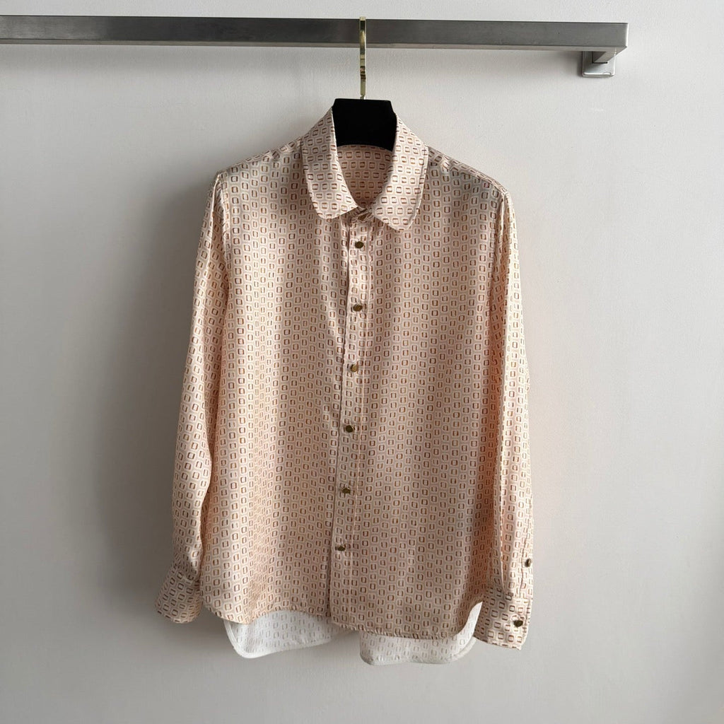LORO PIANA 26S LONG SLEEVE SILK SHIRT 821