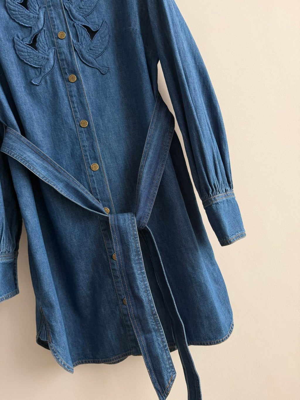 ZIMMERMANN 26S EMBROIDERED DENIM DRESS STYLE 134