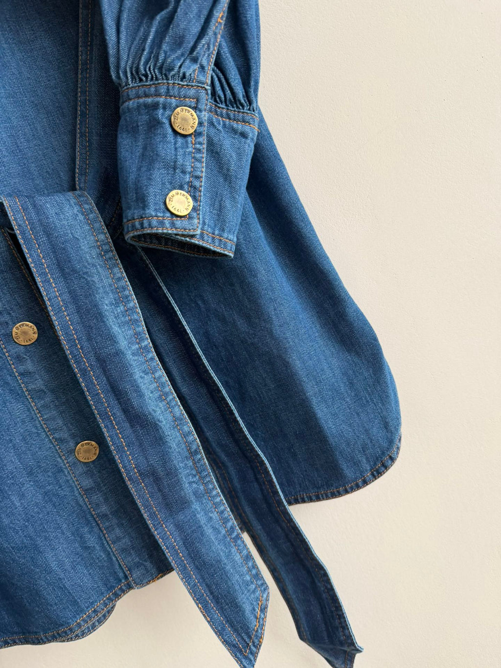 ZIMMERMANN 26S EMBROIDERED DENIM DRESS STYLE 134