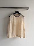 CHANEL 26S SLEEVELESS LINEN TOP STYLE 1211
