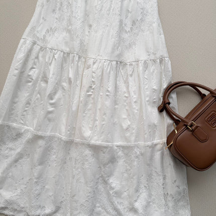 MIUMIU 26S LACE TRIM MIDI SKIRT 1225