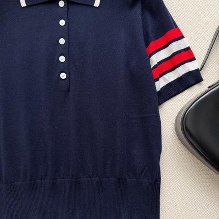 THOM 26S SHORT SLEEVE POLO KNIT TOP STYLE 236