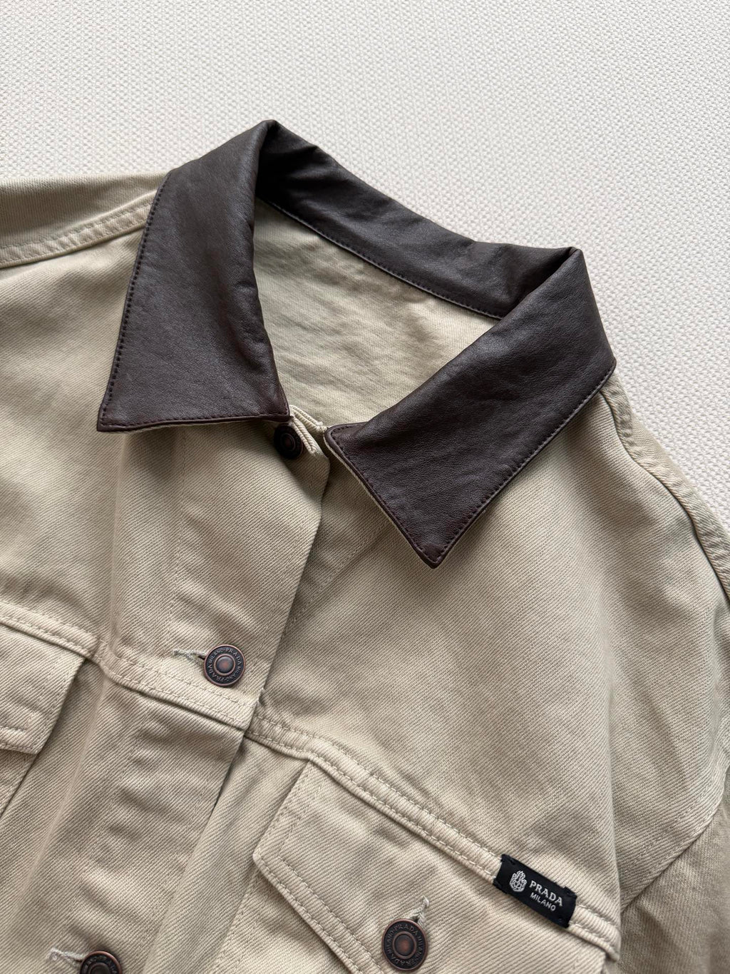 PRADA 26S LEATHER COLLAR JACKET STYLE 938