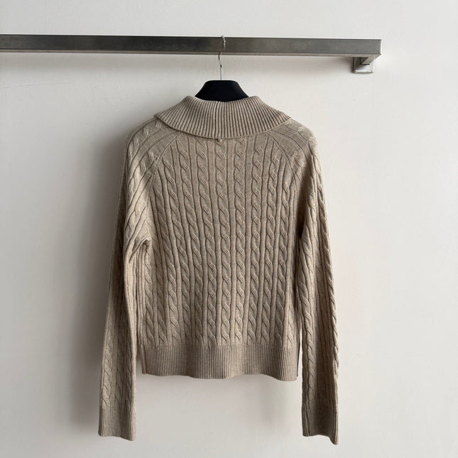 RALPH LAUREN 26S SHAWL-COLLAR CABLE-KNIT CARDIGAN 753