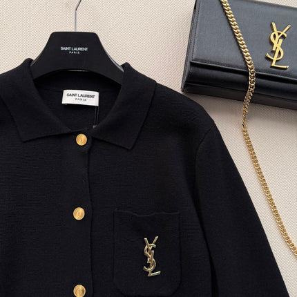 YSL 26S BUTTON-UP KNIT JACKET 427