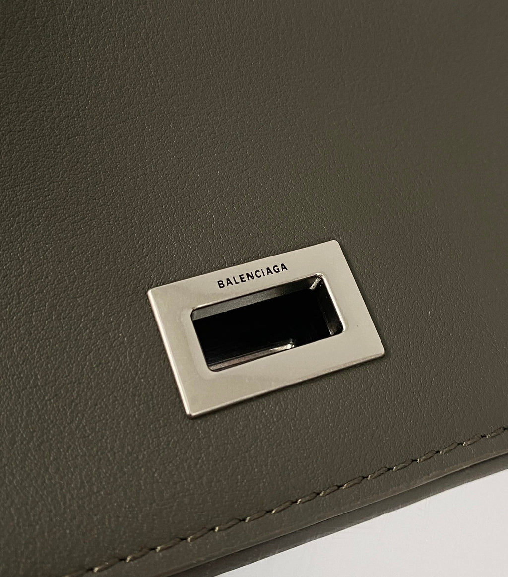 RODEO LARGE BAG 40 IN KHAKI GREEN SMOOTH CALFSKIN SILVER HARDWARE