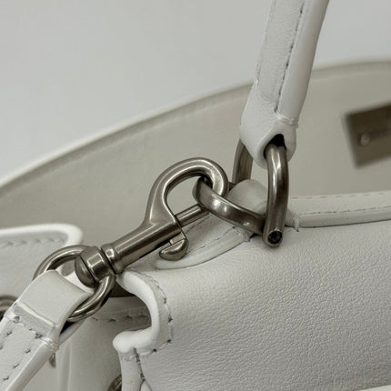 RODEO SMALL BAG 29 IN WHITE SMOOTH CALFSKIN SILVER HARDWARE