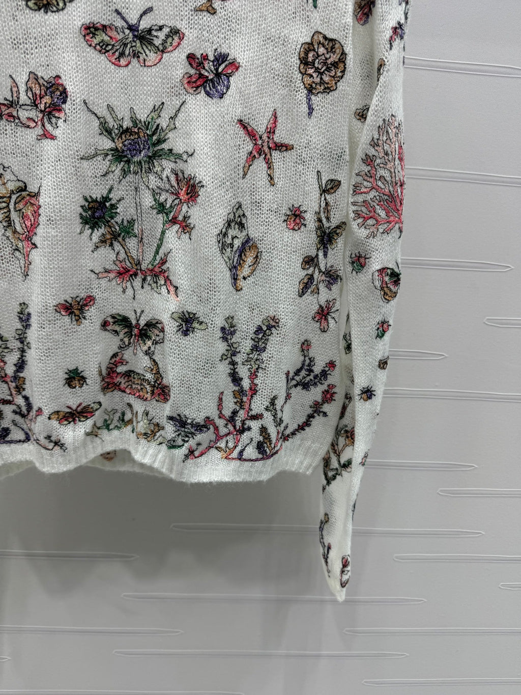 DIOR FLORAL EMBROIDERED KNITTED LONG-SLEEVE TOP 276696