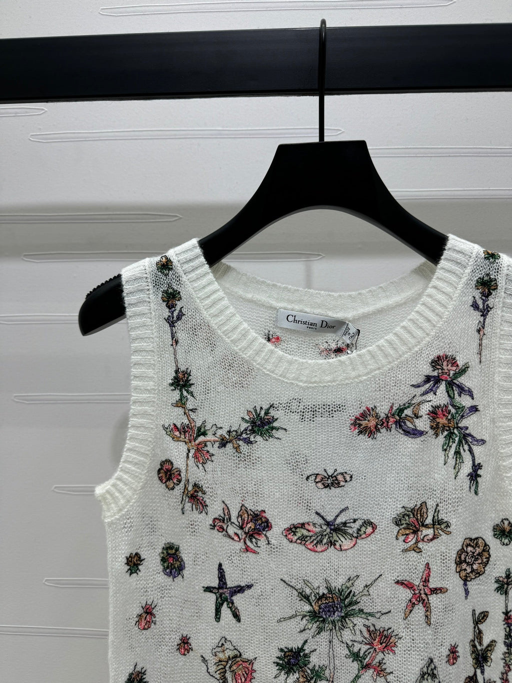 DIOR FLORAL EMBROIDERED KNITTED TANK TOP 276693