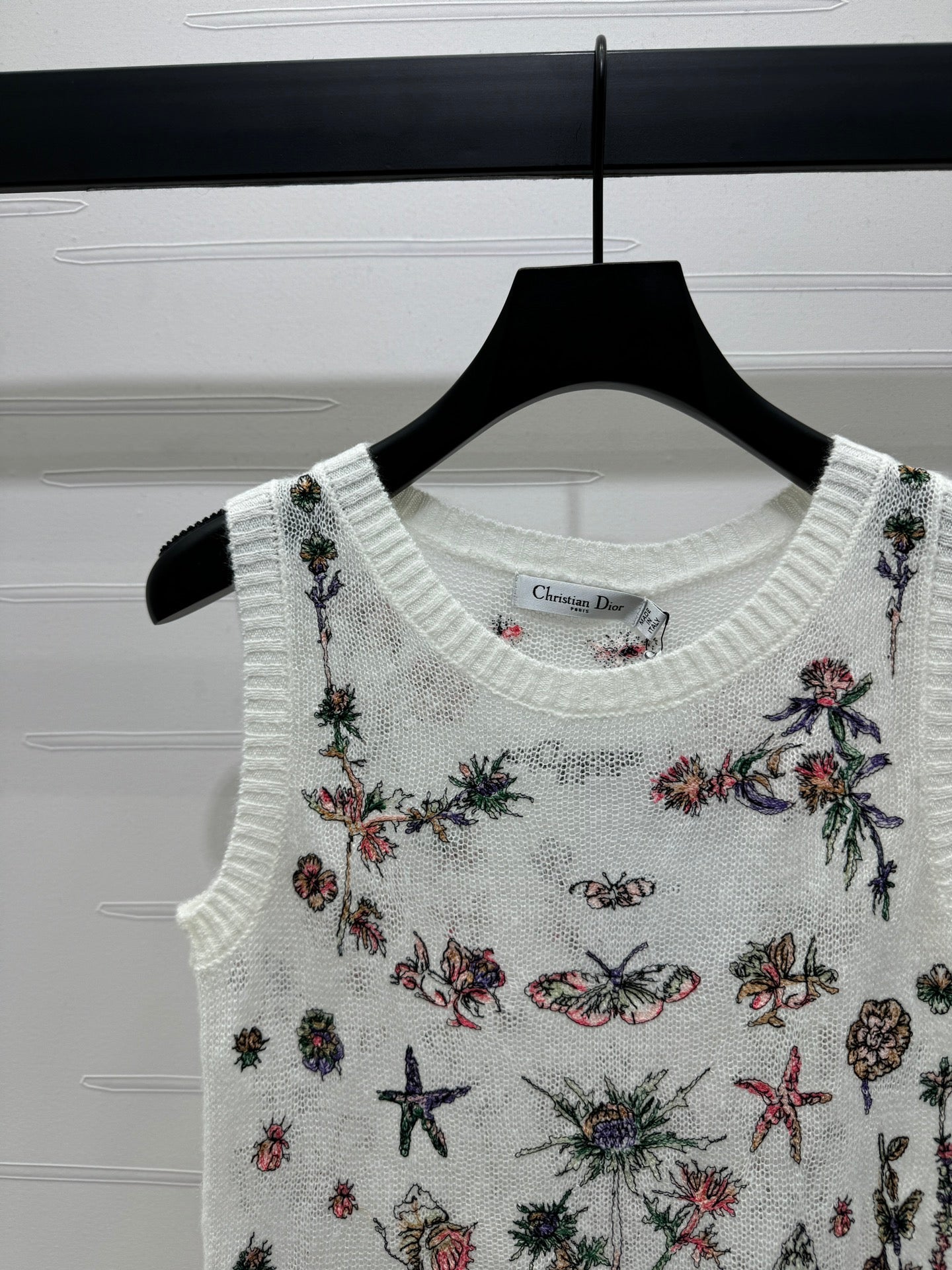 DIOR FLORAL EMBROIDERED KNITTED TANK TOP 276693
