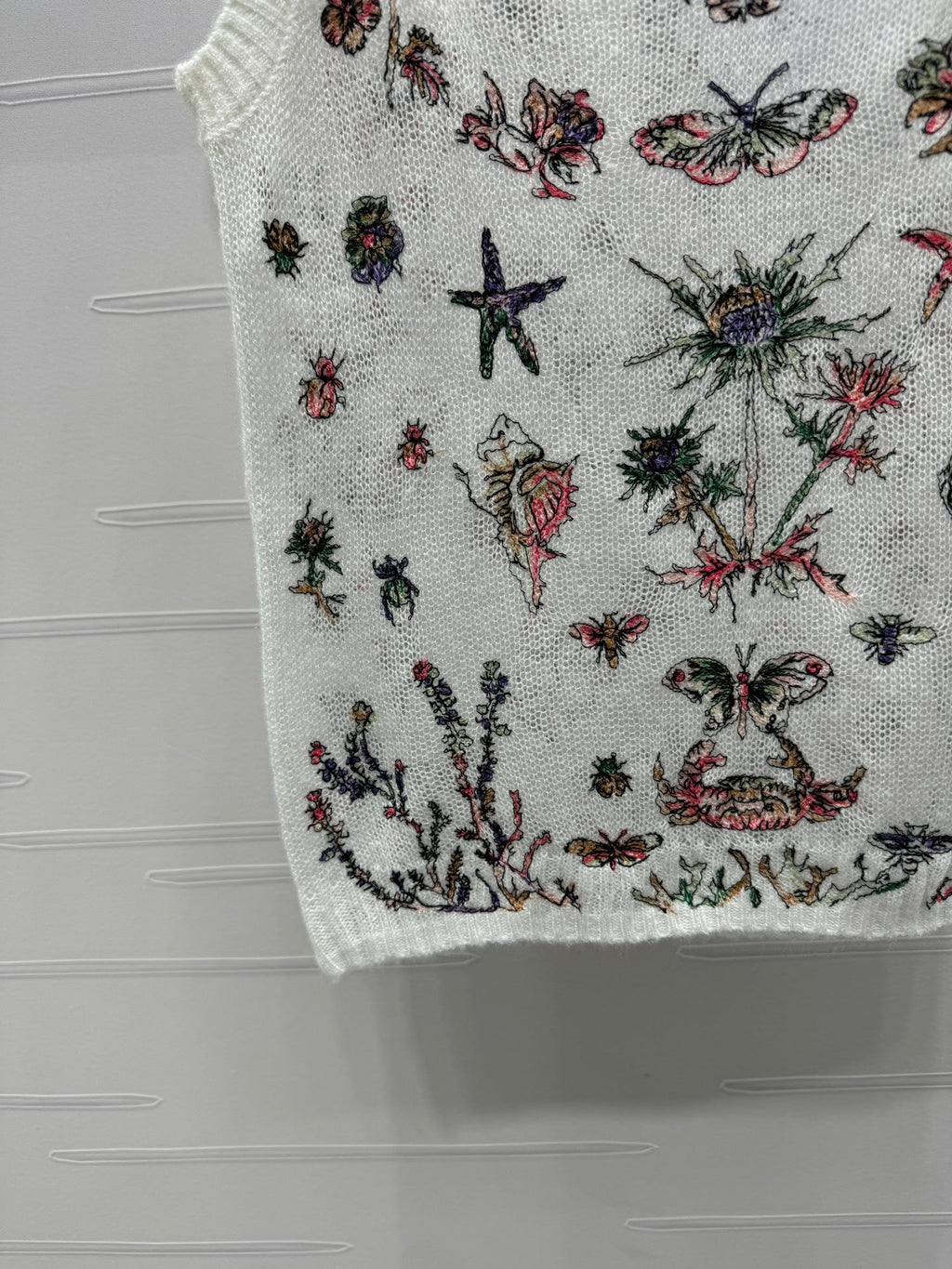 DIOR FLORAL EMBROIDERED KNITTED TANK TOP 276693
