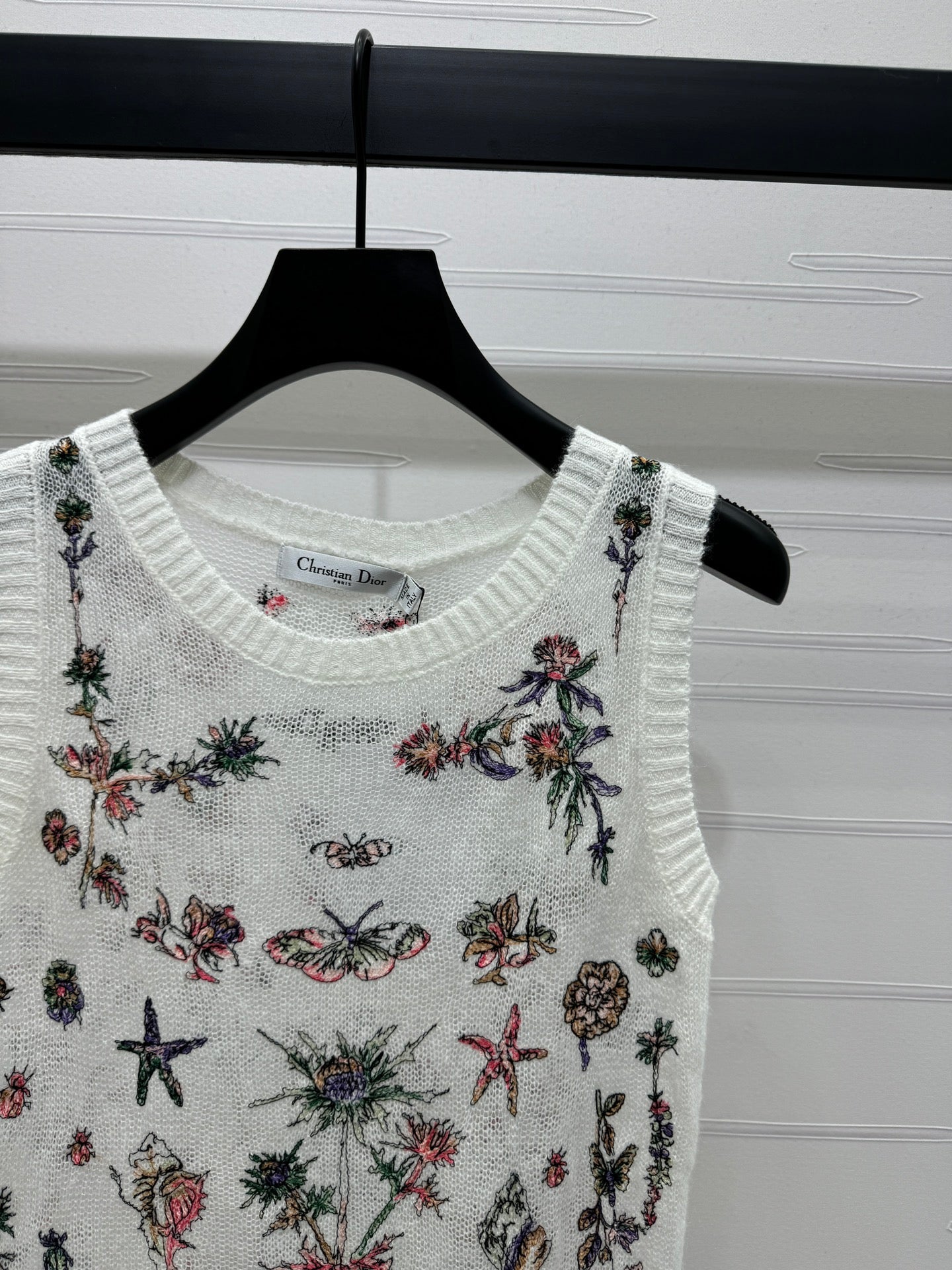 DIOR FLORAL EMBROIDERED KNITTED TANK TOP 276693