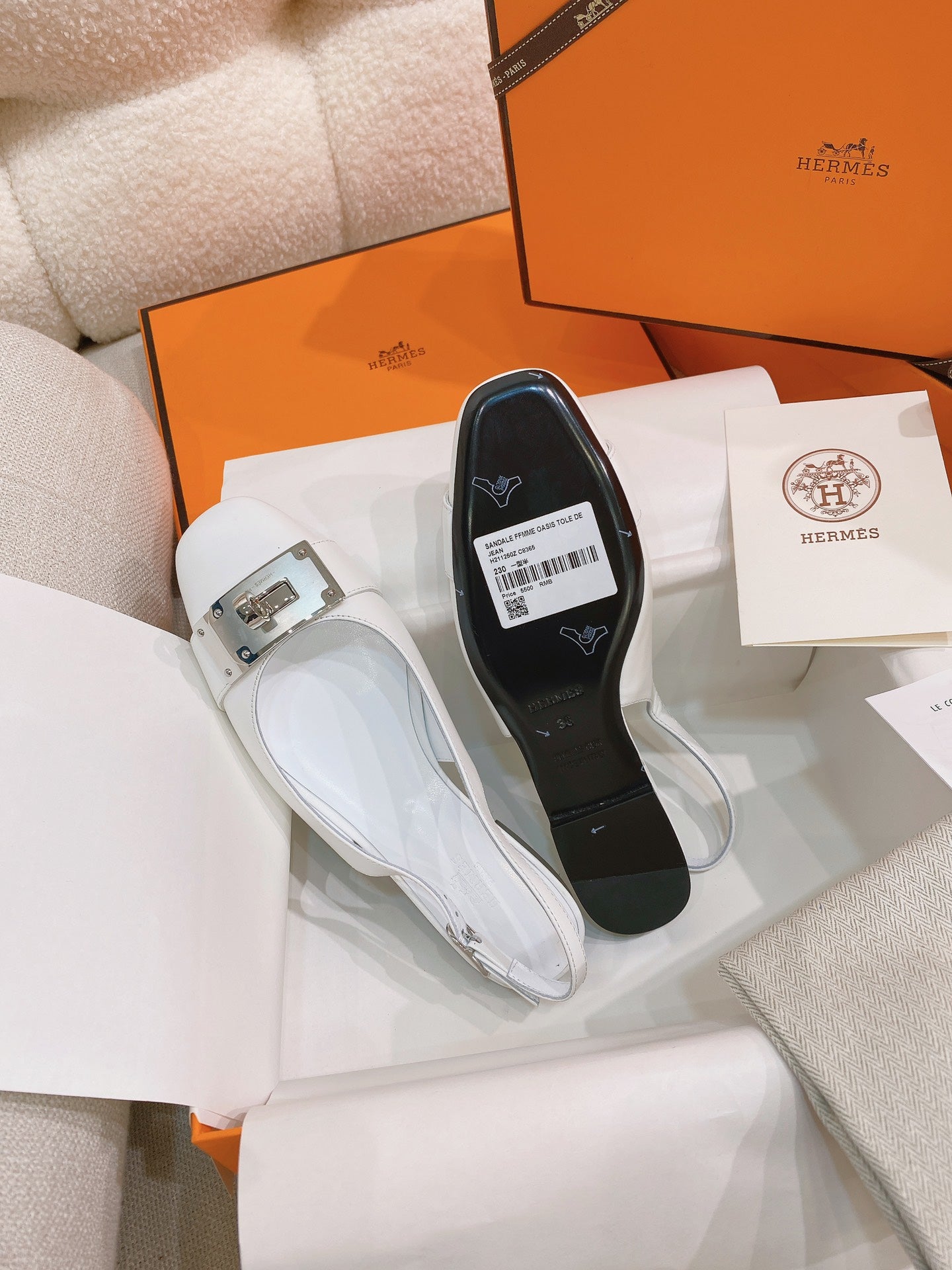 HM 26S INNOCENTE SLINGBACK IN WHITE CALFSKIN SILVER HARDWARE
