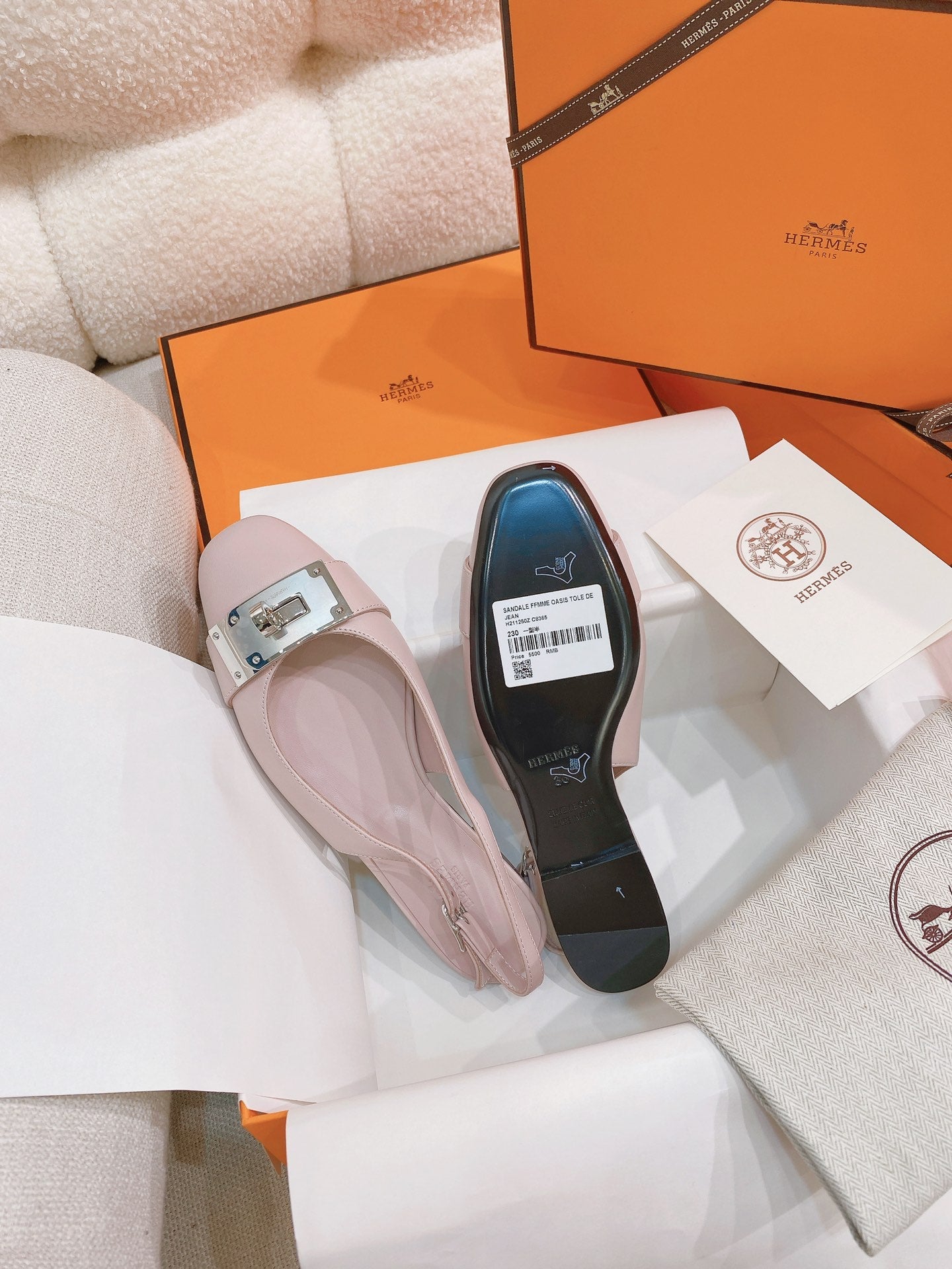 HM 26S INNOCENTE SLINGBACK IN LIGHT PINK CALFSKIN SILVER HARDWARE