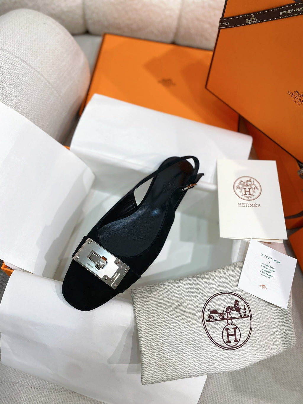 HM 26S INNOCENTE SLINGBACK IN BLACK SUEDE SILVER HARDWARE
