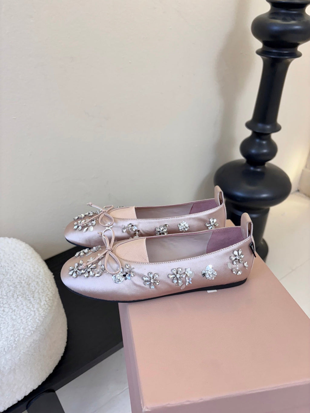 MIUMIU 25S MARY JANE SHOES IN PINK SATIN