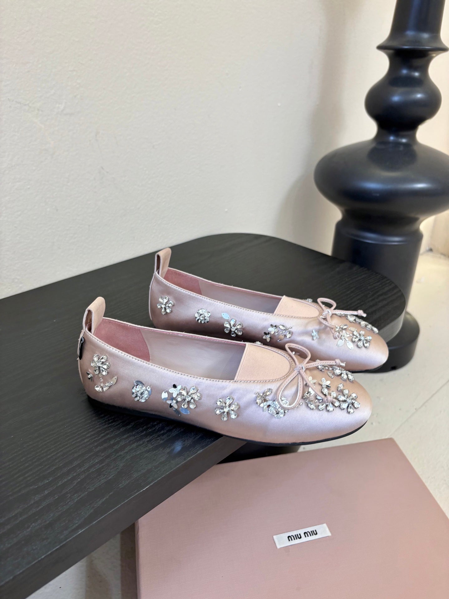 MIUMIU 25S MARY JANE SHOES IN PINK SATIN