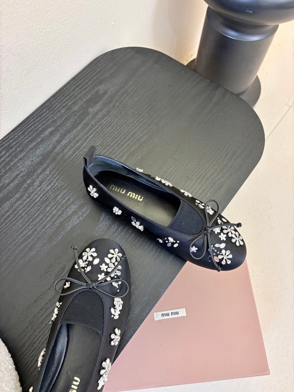 MIUMIU 25S MARY JANE SHOES IN NAVY BLUE SATIN
