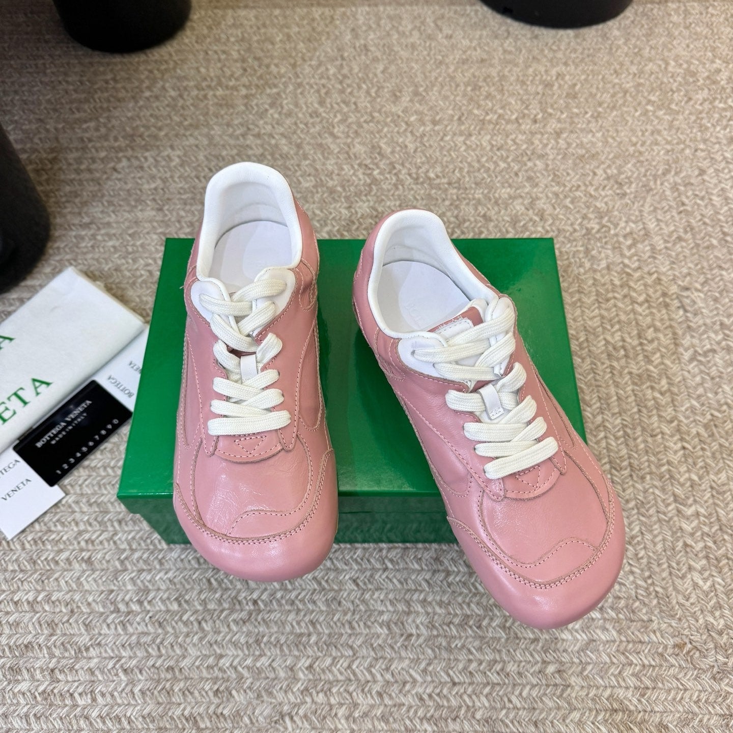 BOTTEGA VENETA 26S SNEAKERS IN PINK CALFSKIN