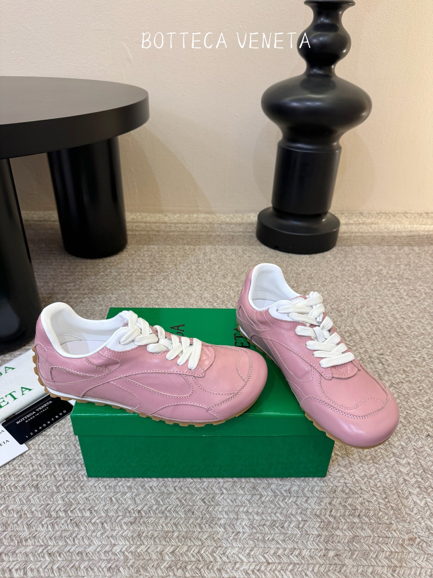 BOTTEGA VENETA 26S SNEAKERS IN PINK CALFSKIN