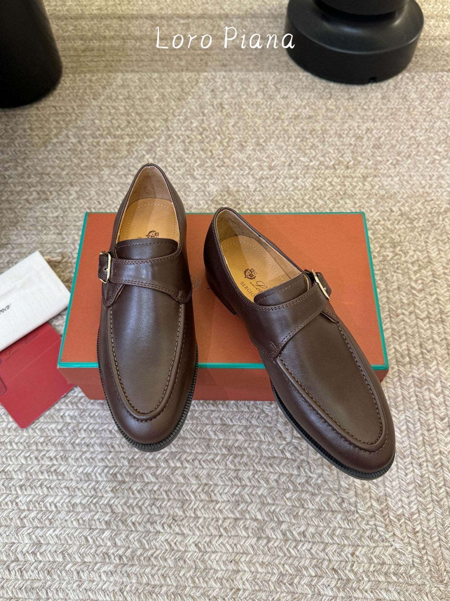 LP 26S MONK STRAP LOAFERS IN DARK BROWN CALFSKIN SILVER HARDWARE