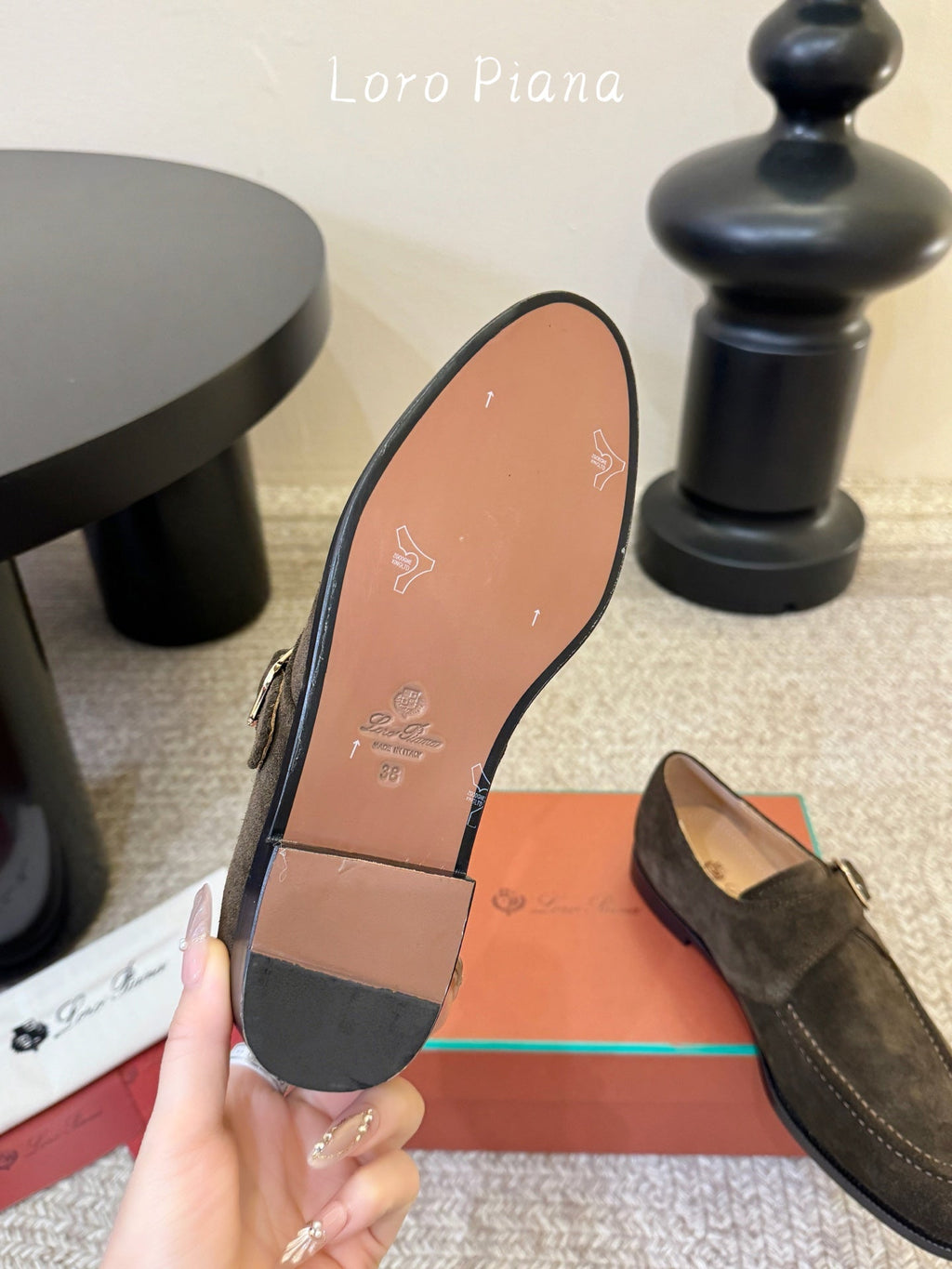 LP 26S MONK STRAP LOAFERS IN DARK BROWN SUEDE SILVER HARDWARE