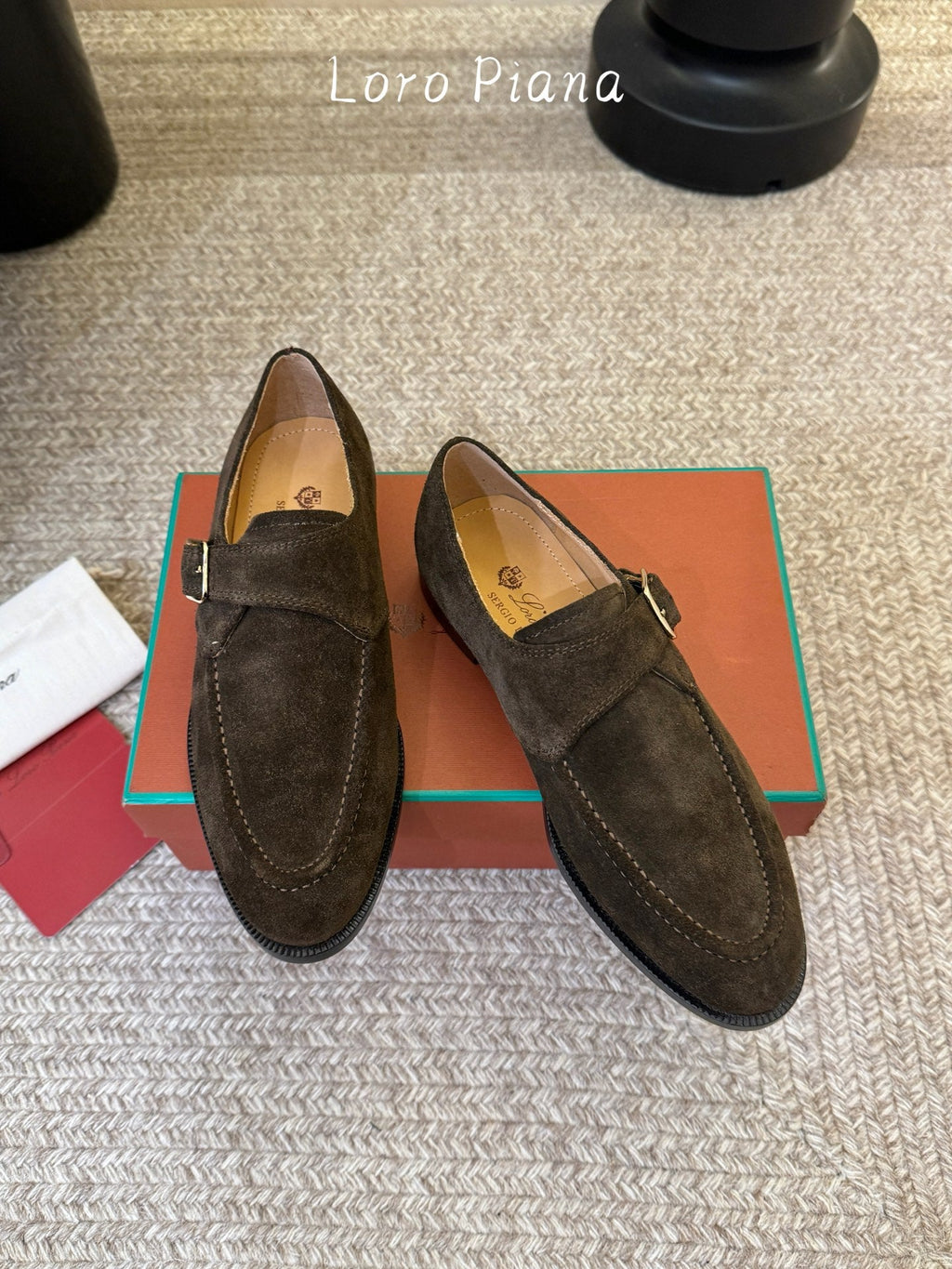 LP 26S MONK STRAP LOAFERS IN DARK BROWN SUEDE SILVER HARDWARE