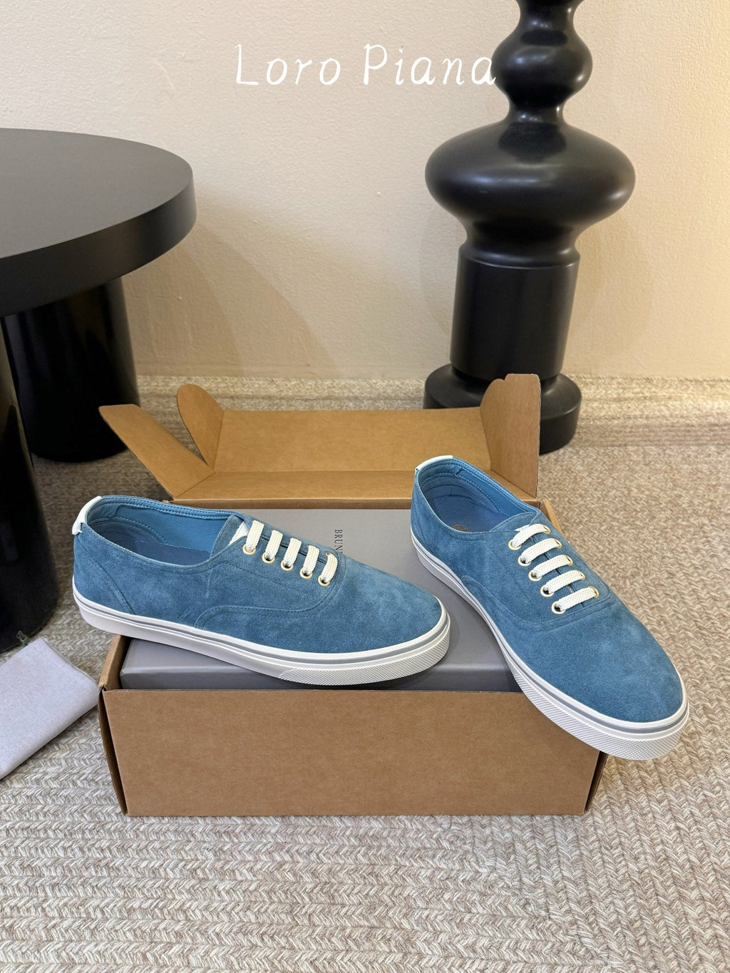 LP 26S LACE-UP SNEAKERS IN BLUE SUEDE