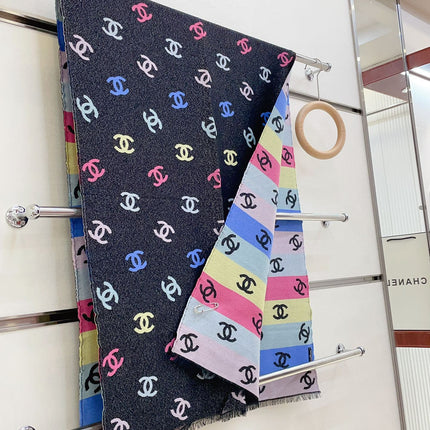 RAINBOW SCARF 180 CM IN COLORFUL CASHMERE AND WOOL 390961