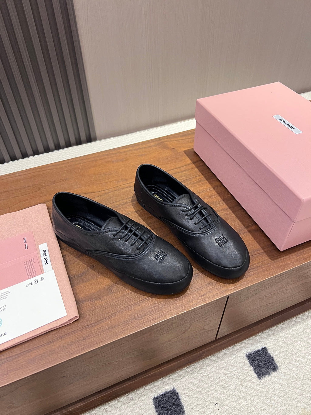MIUMIU 26S OXFORD IN BLACK LAMBSKIN