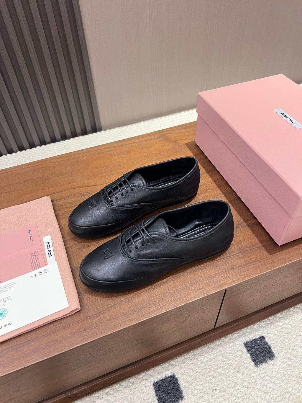 MIUMIU 26S OXFORD IN BLACK LAMBSKIN