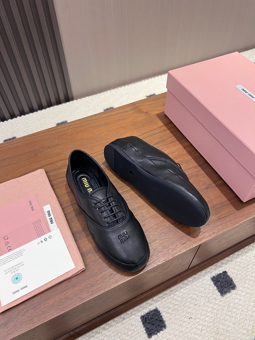 MIUMIU 26S OXFORD IN BLACK LAMBSKIN