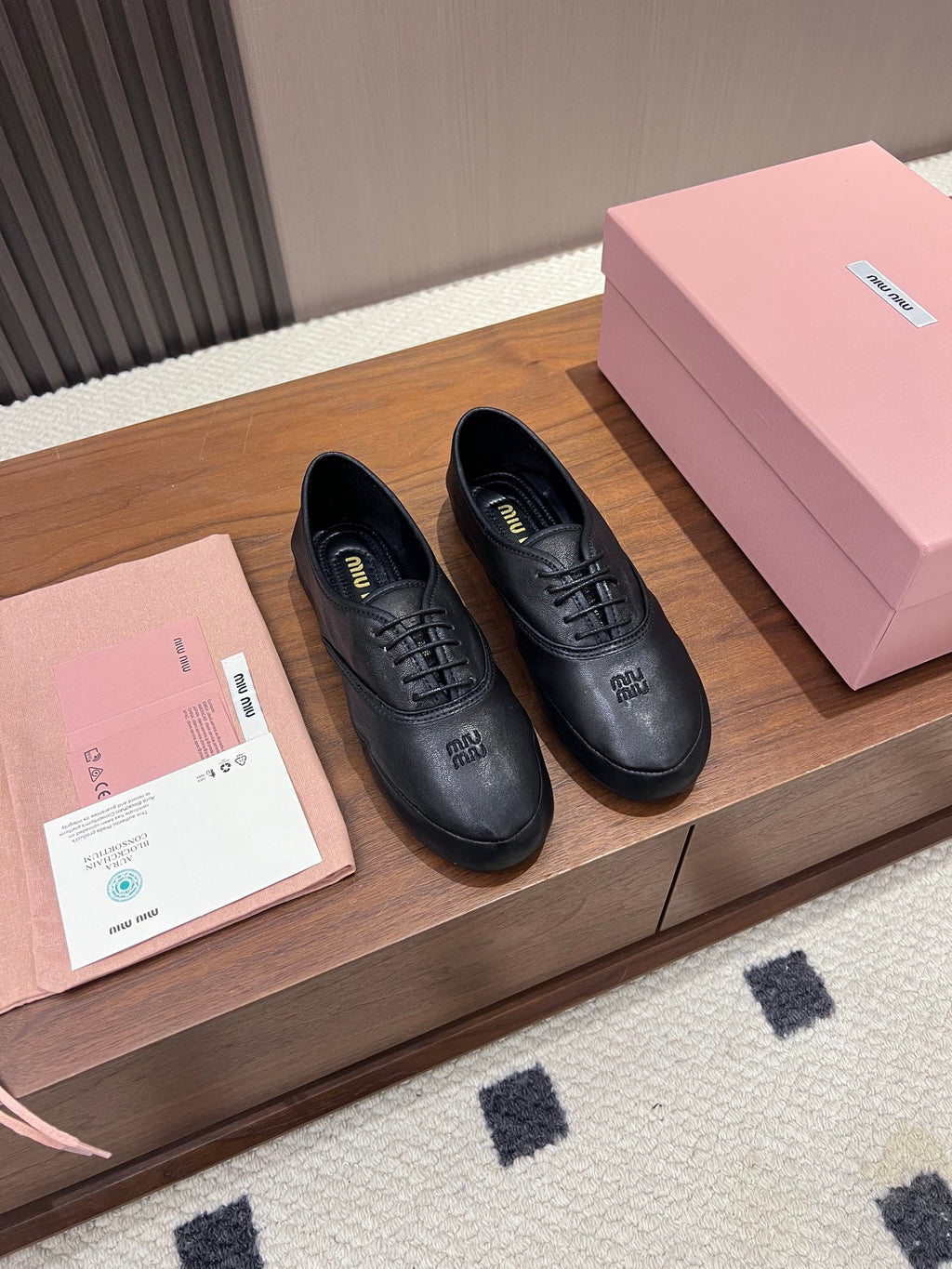 MIUMIU 26S OXFORD IN BLACK LAMBSKIN