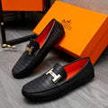 HM H-BUCKLE LOAFER BLACK EMBOSSED CALFSKIN