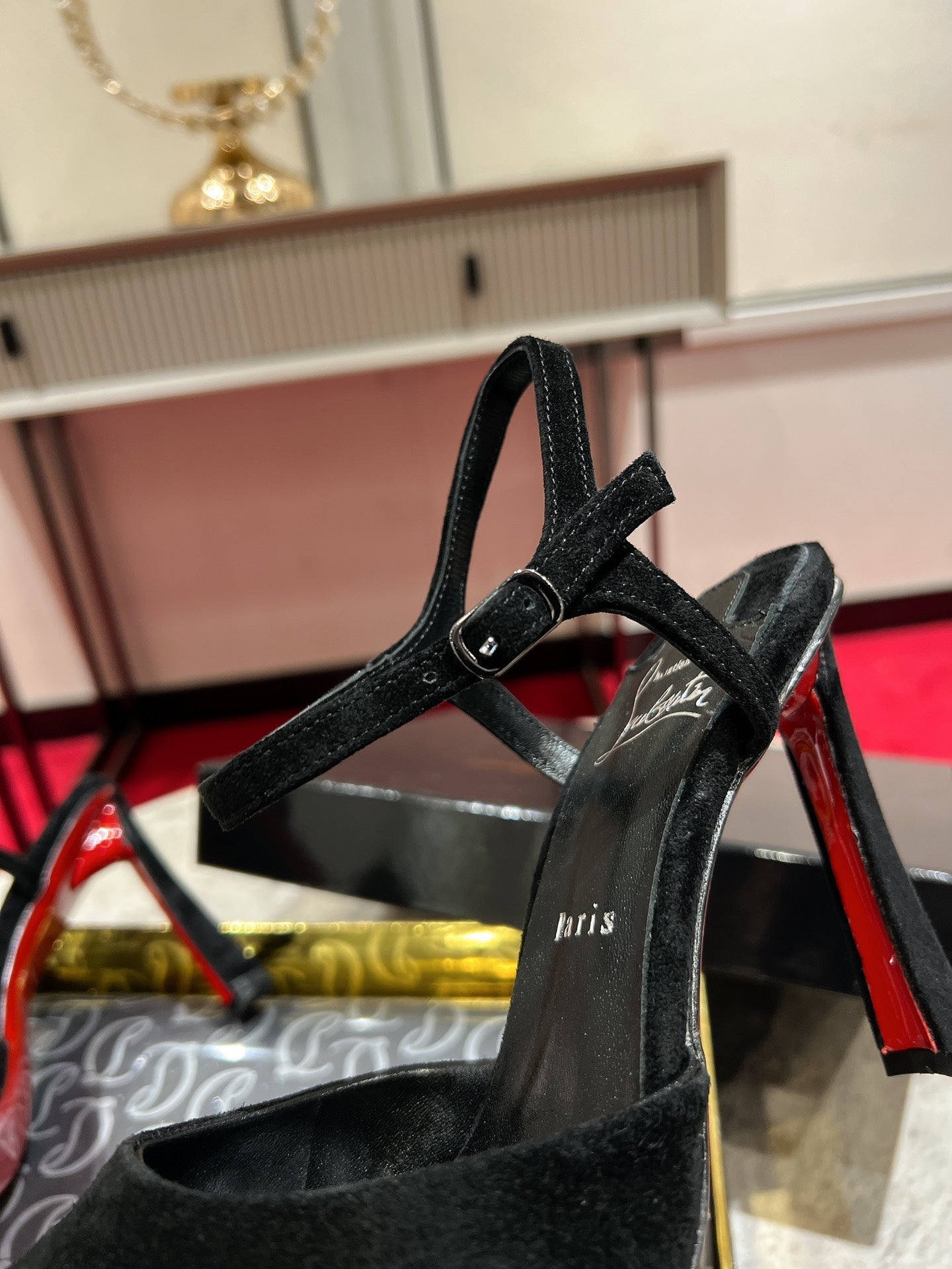 POINTED TOE HIGH HEELS 100MM IN BLACK SUEDE