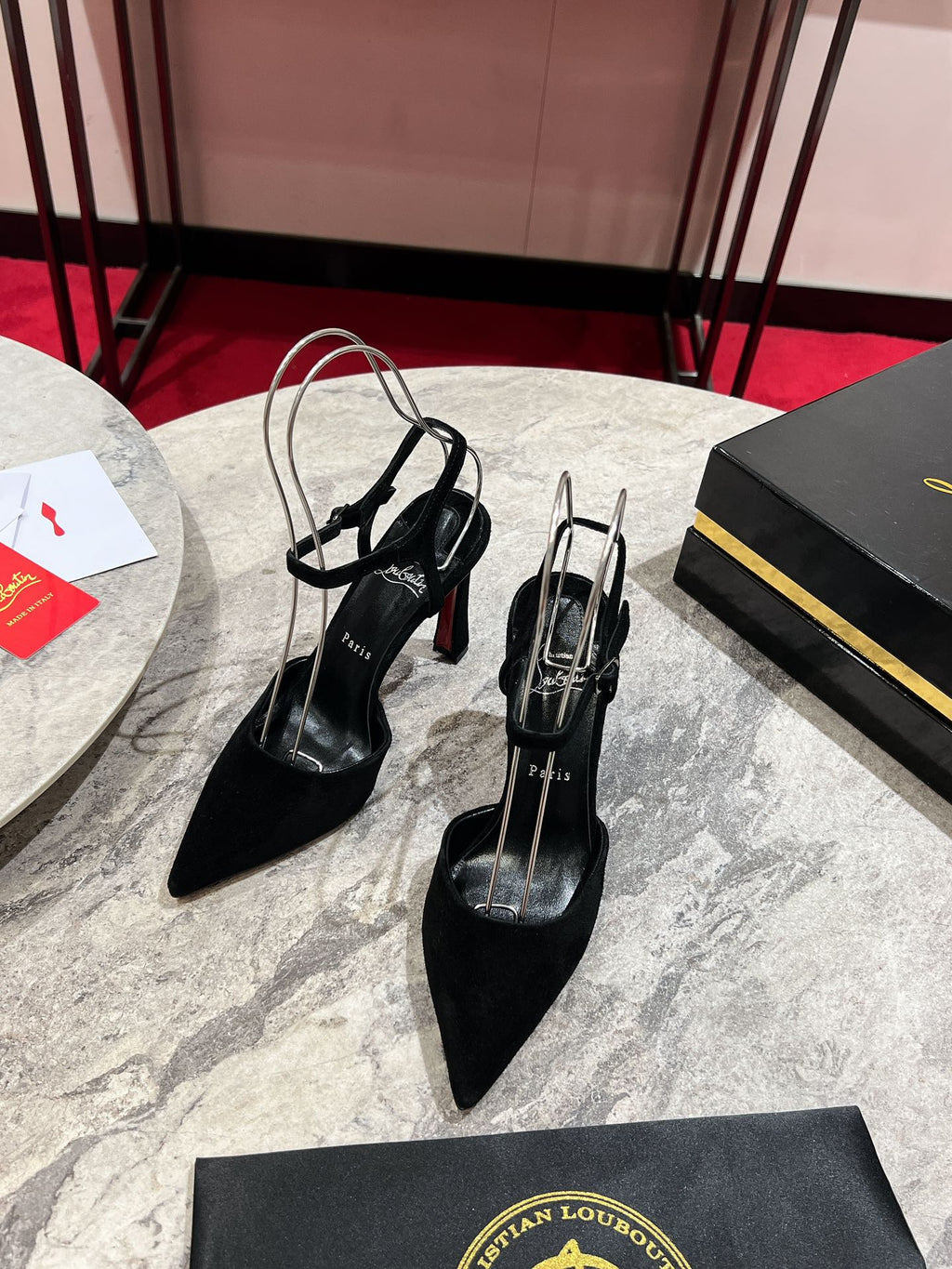 POINTED TOE HIGH HEELS 100MM IN BLACK SUEDE