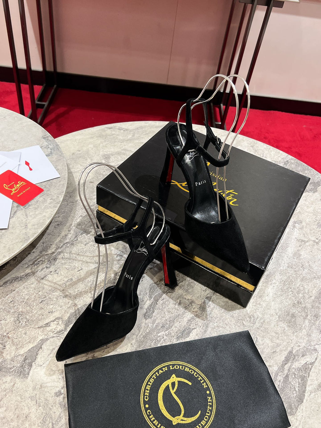 POINTED TOE HIGH HEELS 100MM IN BLACK SUEDE