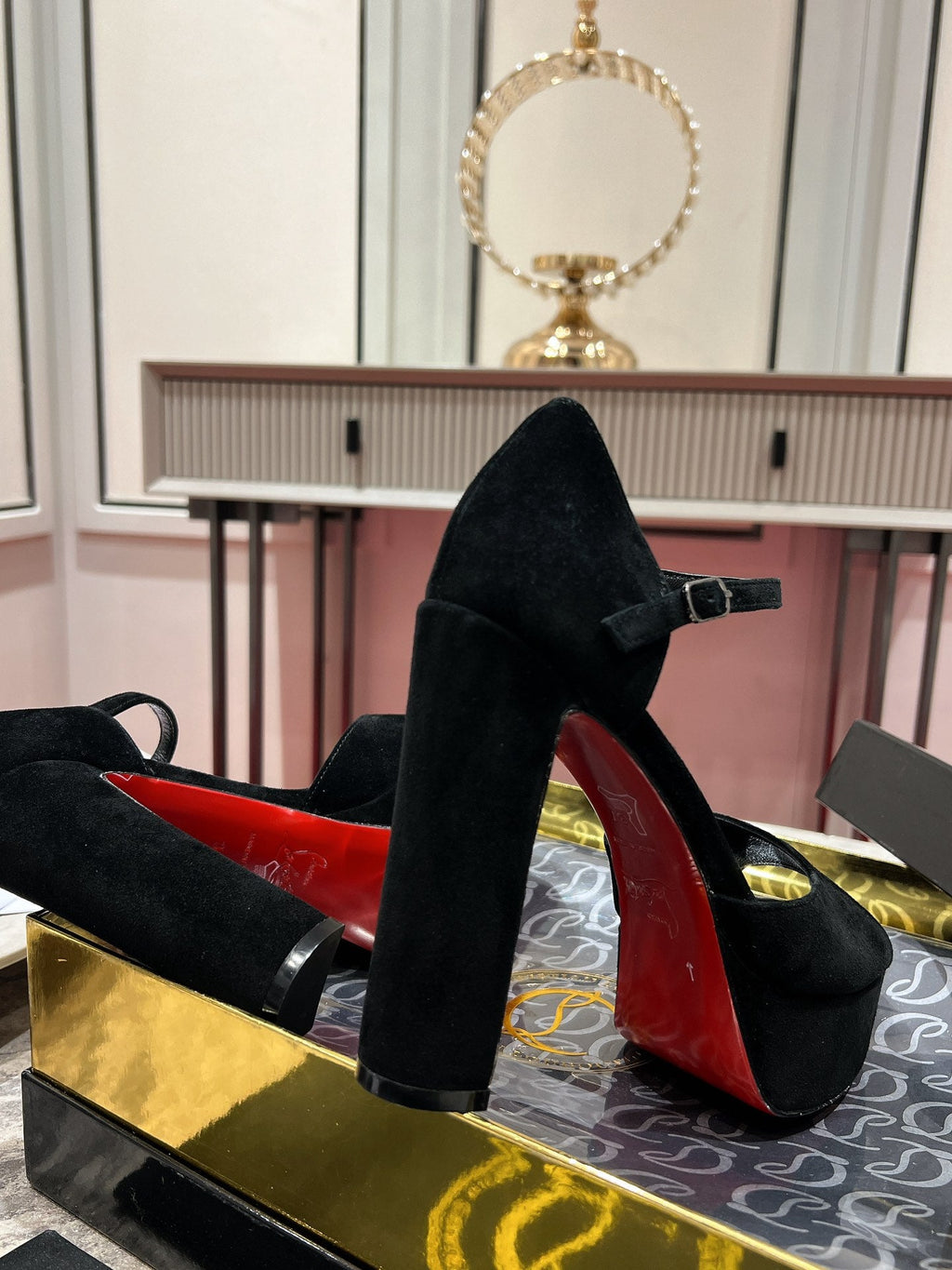 SANDALOO PLATFORM SANDALS 130MM IN BLACK VELVET