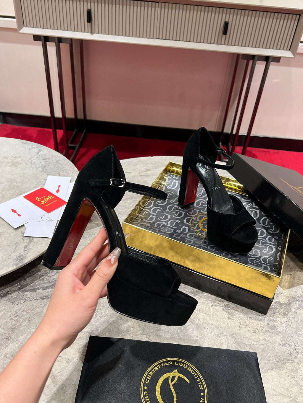 SANDALOO PLATFORM SANDALS 130MM IN BLACK VELVET