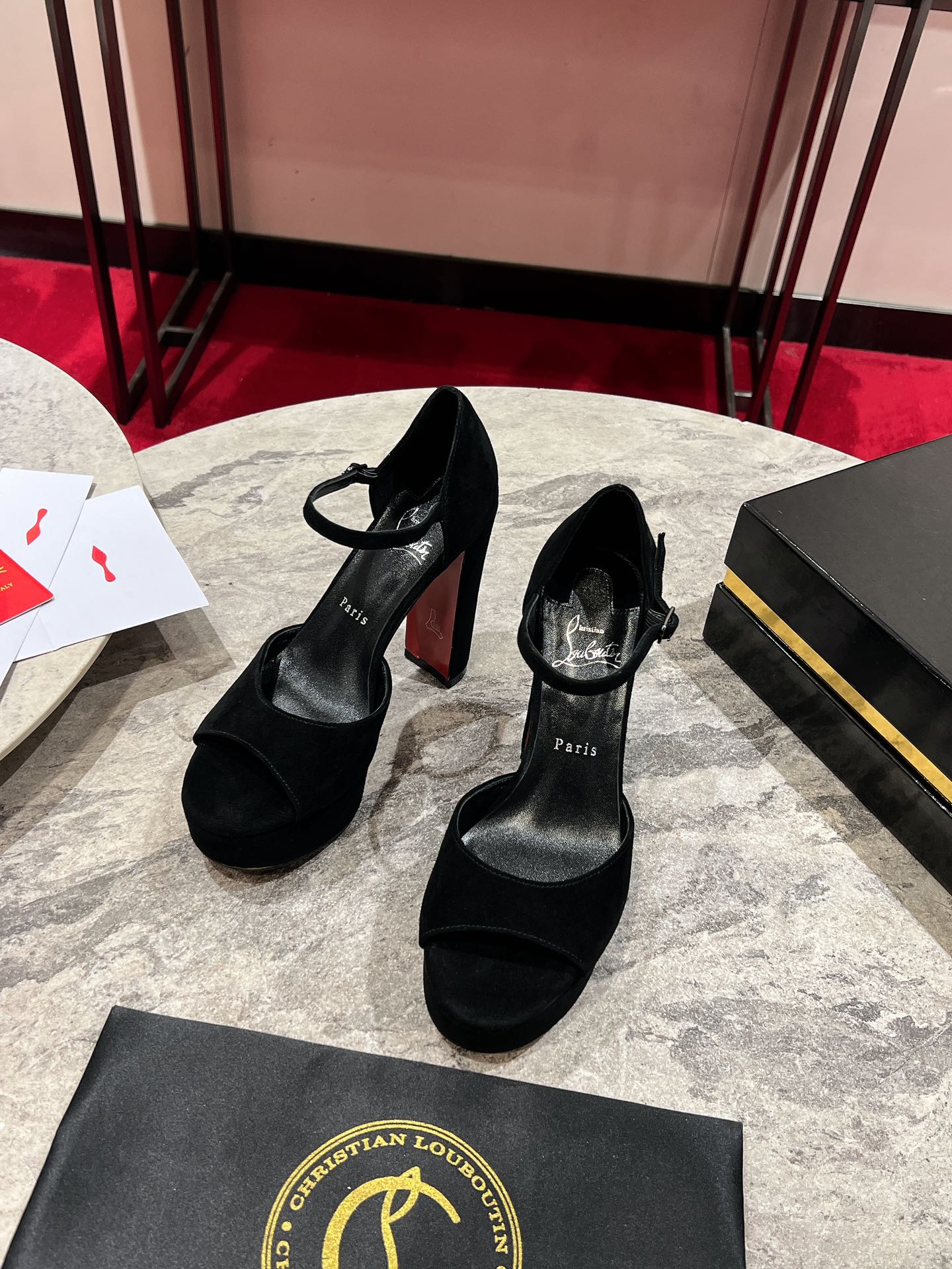 SANDALOO PLATFORM SANDALS 130MM IN BLACK VELVET