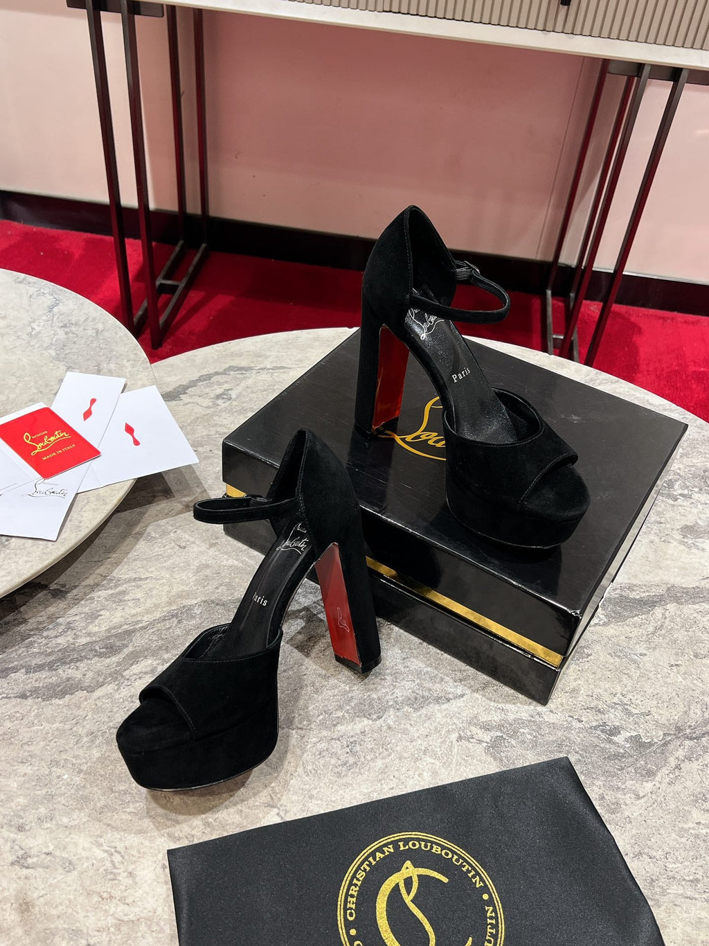 SANDALOO PLATFORM SANDALS 130MM IN BLACK VELVET