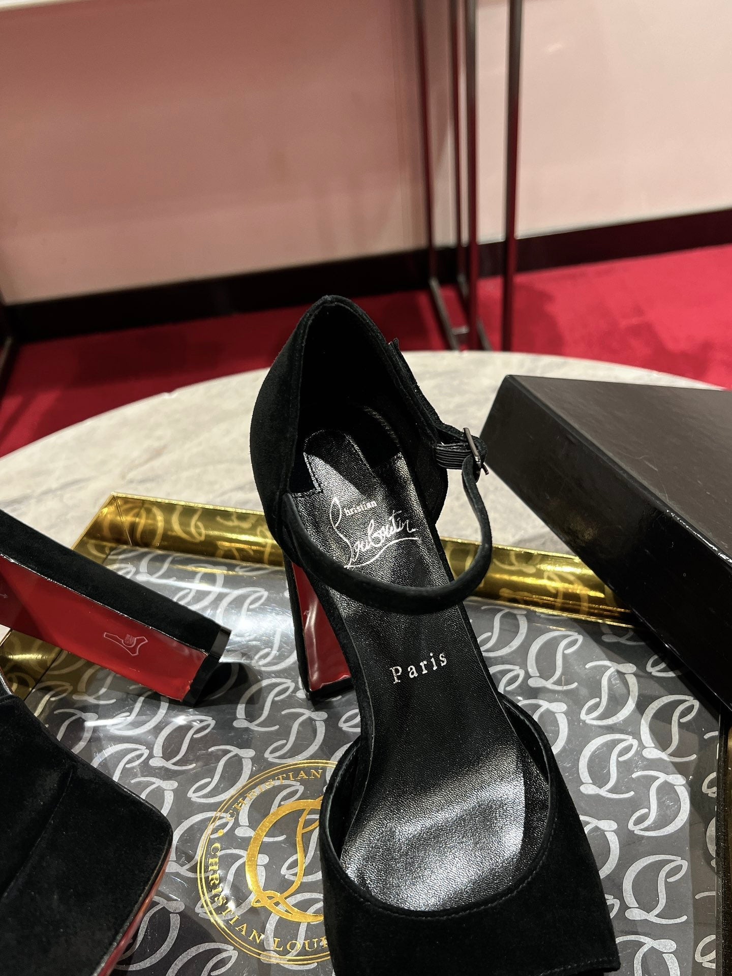 SANDALOO PLATFORM SANDALS 130MM IN BLACK VELVET
