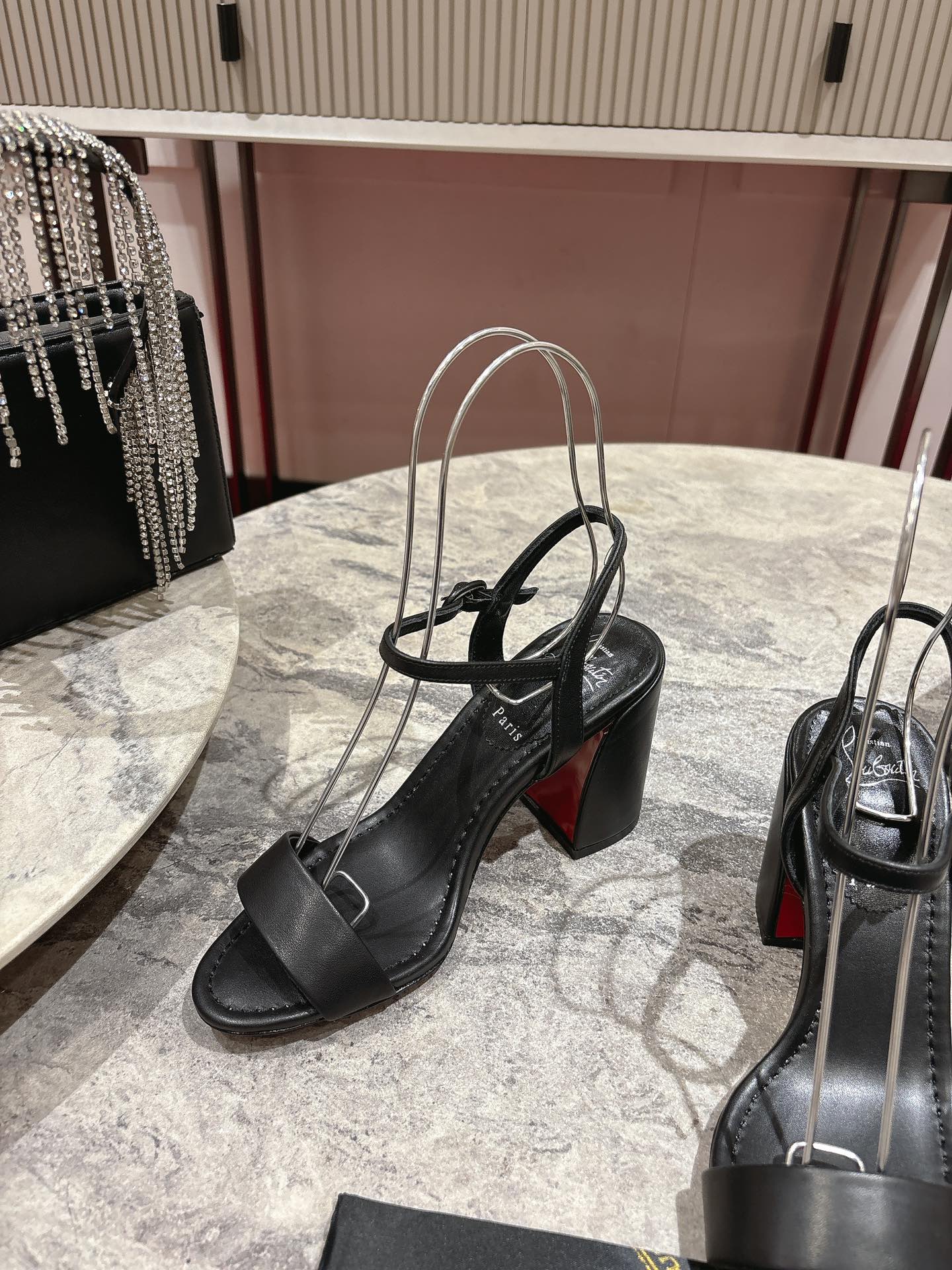 MISS JANE HEELED SANDALS 85MM IN BLACK CALFSKIN